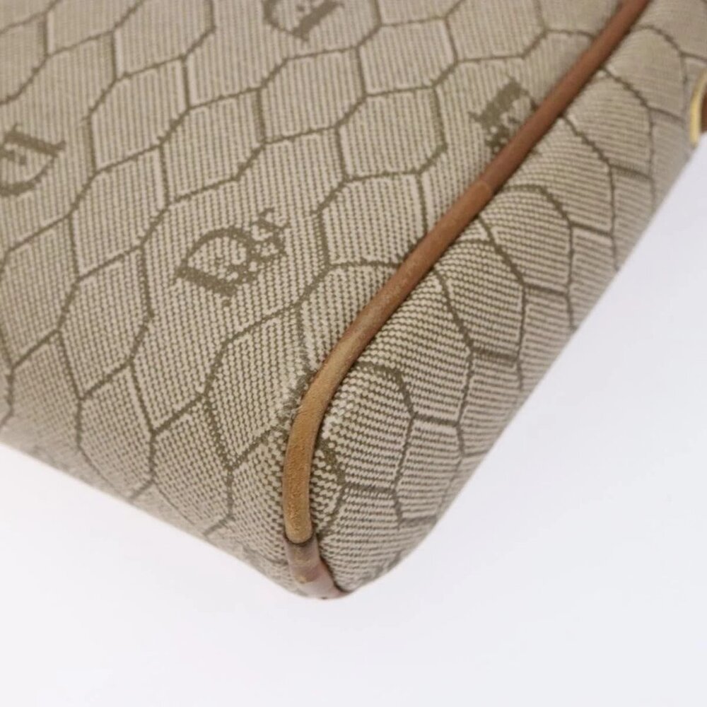 Christian Dior Honeycomb Canvas Shoulder Bag PVC Beige Gold Auth BA5167 - Picture 13 of 16